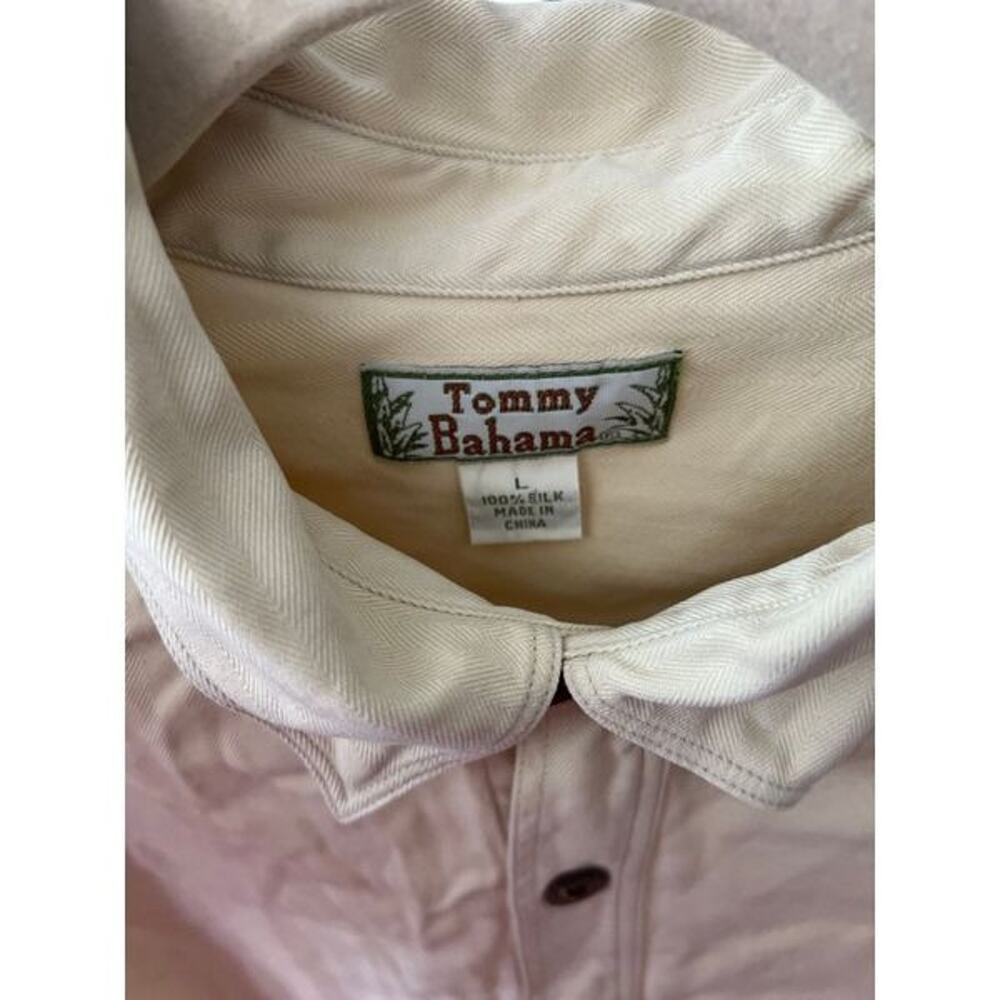 tommy bahama men’s long sleeve 100% silk shirt size large - Picture 4 of 5